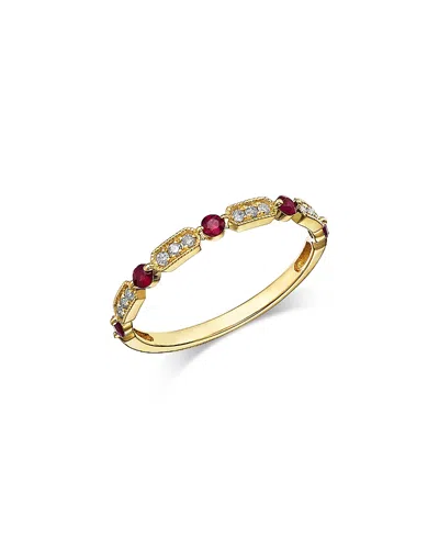 Bloomingdale's Fine Collection Ruby & Diamond Ring In 14k Yellow Gold In Neutral
