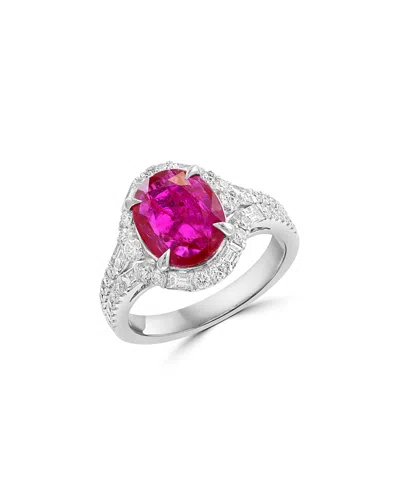 Bloomingdale's Fine Collection Ruby & Diamond Ring In 18k White Gold In Red/white