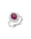 Bloomingdale's Fine Collection Ruby & Diamond Ring In 18k White Gold In Red/white