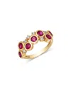 Bloomingdale's Fine Collection Ruby & Diamond Scattered Bezel Ring In 14k Yellow Gold In Gold