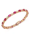 Bloomingdale's Fine Collection Ruby & Diamond Tennis Bracelet In 14k Yellow Gold In Pink/gold