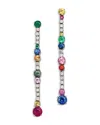 Bloomingdale's Fine Collection Ruby, Emerald & Rainbow Sapphire Drop Earrings In 14k White Gold In White