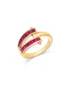 Bloomingdale's Fine Collection Ruby Stack Ring In 14k Yellow Gold - Exclusive In Pink/gold