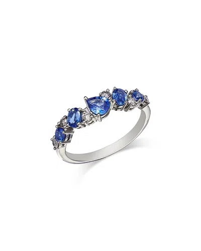 Bloomingdale's Fine Collection Sapphire & Diamond Band Ring In 14k White Gold