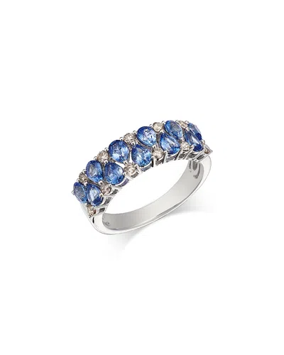 Bloomingdale's Fine Collection Sapphire & Diamond Band Ring In 14k White Gold