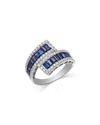 Bloomingdale's Fine Collection Sapphire & Diamond Bypass Ring In 14k White Gold In Multi