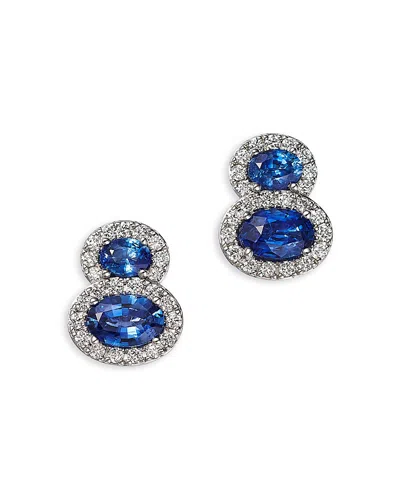 Bloomingdale's Fine Collection Sapphire & Diamond Drop Earrings In 14k White Gold