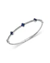 Bloomingdale's Fine Collection Sapphire & Diamond Flexible Bangle In 14k White Gold In Multi