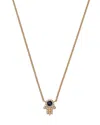 Bloomingdale's Fine Collection Sapphire & Diamond Hamsa Hand Pendant Necklace In 14k Yellow Gold, 18 In Blue/gold