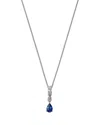 Bloomingdale's Fine Collection Sapphire & Diamond Linear Pendant Necklace In 14k White Gold, 20