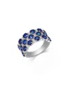 Bloomingdale's Fine Collection Sapphire & Diamond Multi Row Ring In 14k White Gold In Multi