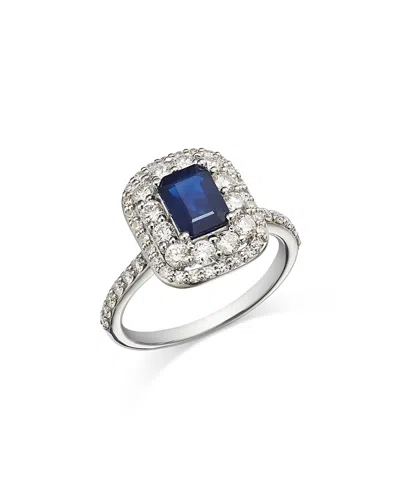 Bloomingdale's Fine Collection Sapphire & Diamond Ring In 14k White Gold In Blue/white