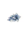 Bloomingdale's Fine Collection Sapphire Ombre & White Sapphire Statement Ring In 14k White Gold In Blue/white