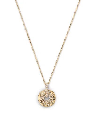 Bloomingdale's Fine Collection Scattered Diamond Disc Pendant Necklace In 14k Yellow Gold, 0.4 Tcw