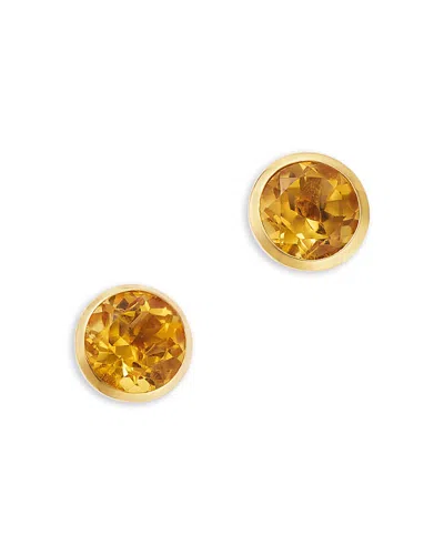 Bloomingdale's Fine Collection Semi Precious Gemstone Bezel Set Stud Earrings In 14k Yellow Gold