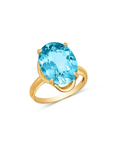 Bloomingdale's Fine Collection Sky Blue Topaz Oval Ring In 14k Yellow Gold
