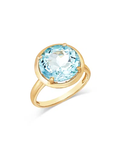 Bloomingdale's Fine Collection Sky Blue Topaz Solitaire Ring In 14k Yellow Gold In Orange
