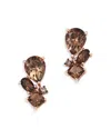 Bloomingdale's Fine Collection Smokey Quartz & Brown Diamond Earrings In 14k Yellow Gold In Brown