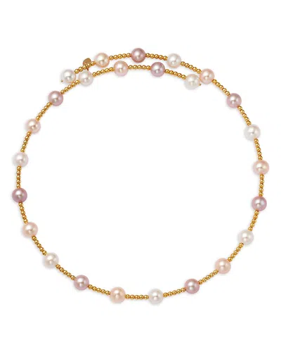 Bloomingdale's Fine Collection Spring Pearl Cultured Freshwater Pearl Structured Choker Necklace In 14k Yellow Gold In Multi