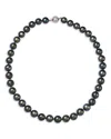 Bloomingdale's Fine Collection Tahitian Black Pearl Necklace In 14k White Gold, 18 In Black