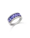 Bloomingdale's Fine Collection Tanzanite & Diamond Band In 14k White Gold In Blue/white