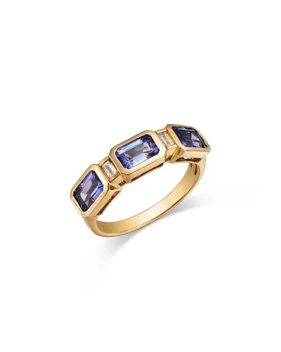 Bloomingdale's Fine Collection Tanzanite & Diamond Bezel Ring In 14k Yellow Gold