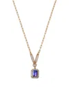Bloomingdale's Fine Collection Tanzanite & Diamond Halo Pendant Necklace In 14k Yellow Gold, 18 In Purple/gold
