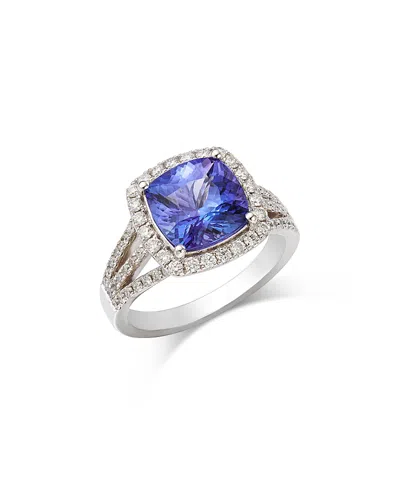 Bloomingdale's Fine Collection Tanzanite & Diamond Halo Ring In 14k White Gold