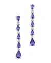 Bloomingdale's Fine Collection Tanzanite & Diamond Linear Drop Earrings In 14k White Gold In Blue