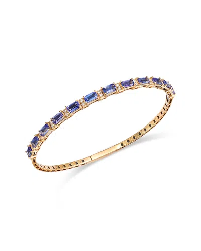 Bloomingdale's Fine Collection Tanzanite & Diamond Tennis Bracelet In 14k Yellow Gold In Purple/gold