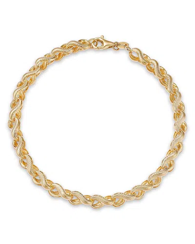 Bloomingdale's Fine Collection Textured Figure 8 Link Bracelet In 14k Yellow Gold