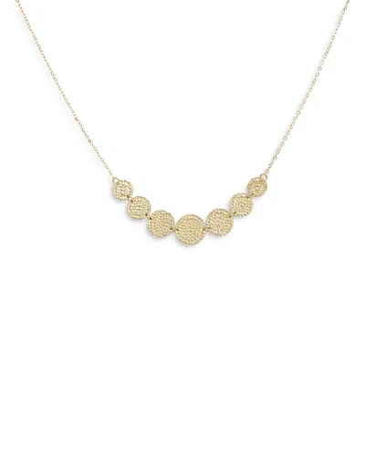 Bloomingdale's Fine Collection Textured Graduated Disc Collar Necklace In 14k Yellow Gold, 18
