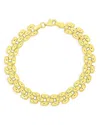 Bloomingdale's Fine Collection Three Row Panther Link Chain Bracelet In 14k Yellow Gold In Gold