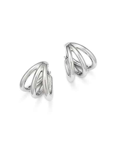 Bloomingdale's Fine Collection Triple Tube Huggie Hoop Earrings In Sterling Silver - Exclusive