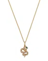 Bloomingdale's Fine Collection Tsavorite & Diamond Snake Pendant Necklace In 14k Yellow Gold, 18 In Gold