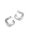 Bloomingdale's Fine Collection Twisted Square Hoop Earrings In Sterling Silver In Silver