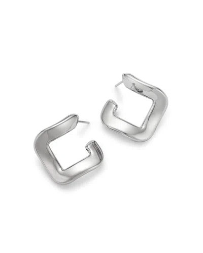 Bloomingdale's Fine Collection Twisted Square Hoop Earrings In Sterling Silver