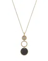 Bloomingdale's Fine Collection White & Black Diamond Circle Pendant Necklace In 14k Yellow Gold, 0.90 Ct. T. W.
