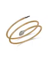 Bloomingdale's Fine Collection White & Brown Diamond Flexible Wrap-around Snake Bangle Bracelet In 14k Yellow & White Gold, 0.35 Ct