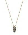 Bloomingdale's Fine Collection White, Brown & Black Diamond Animal Print Flip Flop Pendant Necklace In 14k Yellow Gold, 0.32 Ct. T. In Multi/gold