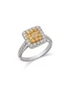 Bloomingdale's Fine Collection Yellow & White Diamond Cushion Square Halo Ring In 18k Yellow & White Gold, 1.08 Ct. T. W.