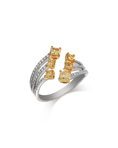 Bloomingdale's Fine Collection Yellow & White Diamond Open Ring In 14k Yellow & White Gold, 1.41 Tcw In Multi