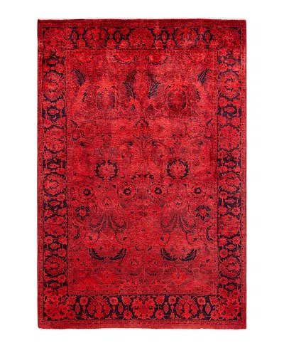 Bloomingdale's Fine Vibrance M1151 Area Rug 4'3x6'2 In Red