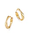 Bloomingdale's Medium Wave Hoop Earrings In 14k Yellow Gold - 100% Exclusive In Gold