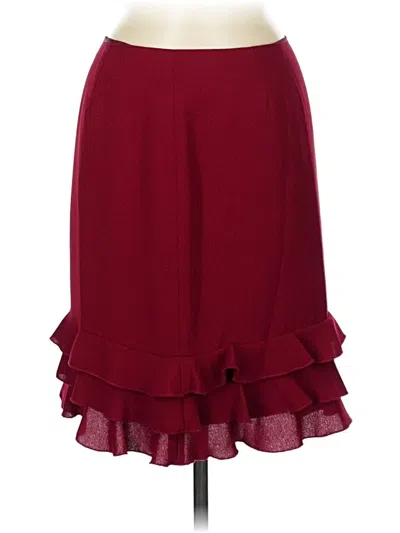 Pre-owned Bloomingdale's Formal Skirt In Burgundy