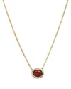 Bloomingdale's Garnet Bezel Pendant Necklace In 14k Yellow Gold, 18 - Exclusive In Garnet