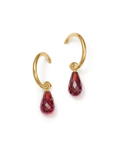 Bloomingdale's Sapphire Briolette Hoop Drop Earrings In 14k Yellow Gold - 100% Exclusive In Purple/gold