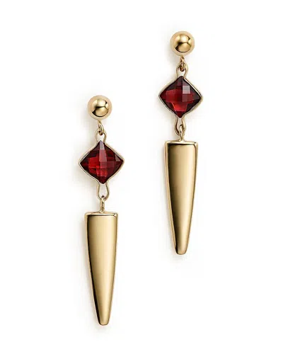 Bloomingdale's Garnet Dagger Drop Earrings In 14k Yellow Gold - Exclusive In Red/gold