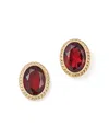 Bloomingdale's Garnet Oval Bezel Stud Earrings In 14k Yellow Gold - Exclusive In Garnet/gold