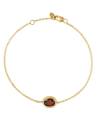 Bloomingdale's Garnet Oval Bracelet In 14k Yellow Gold - Exclusive In Red/gold